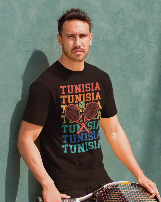 Tunisie Tennis - T-shirt unisexe rétro vintage