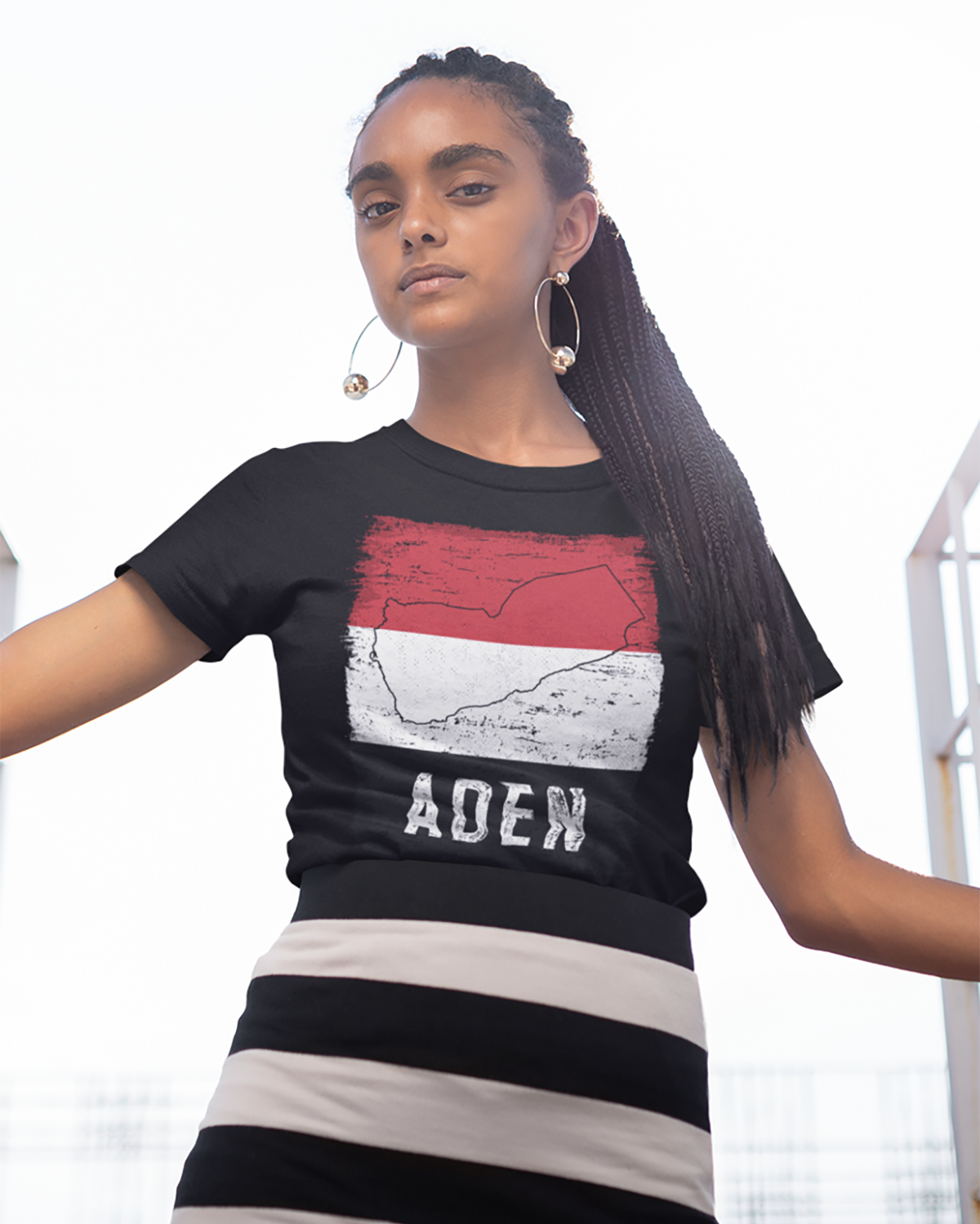 Drapeau et ville du Yémen - Aden T-shirt unisexe