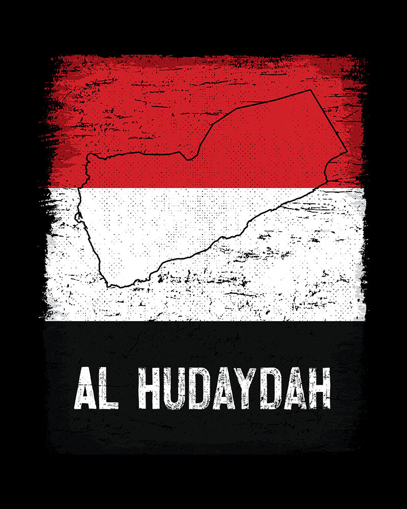 Drapeau et ville du Yémen - T-shirt unisexe Al Hudaydah