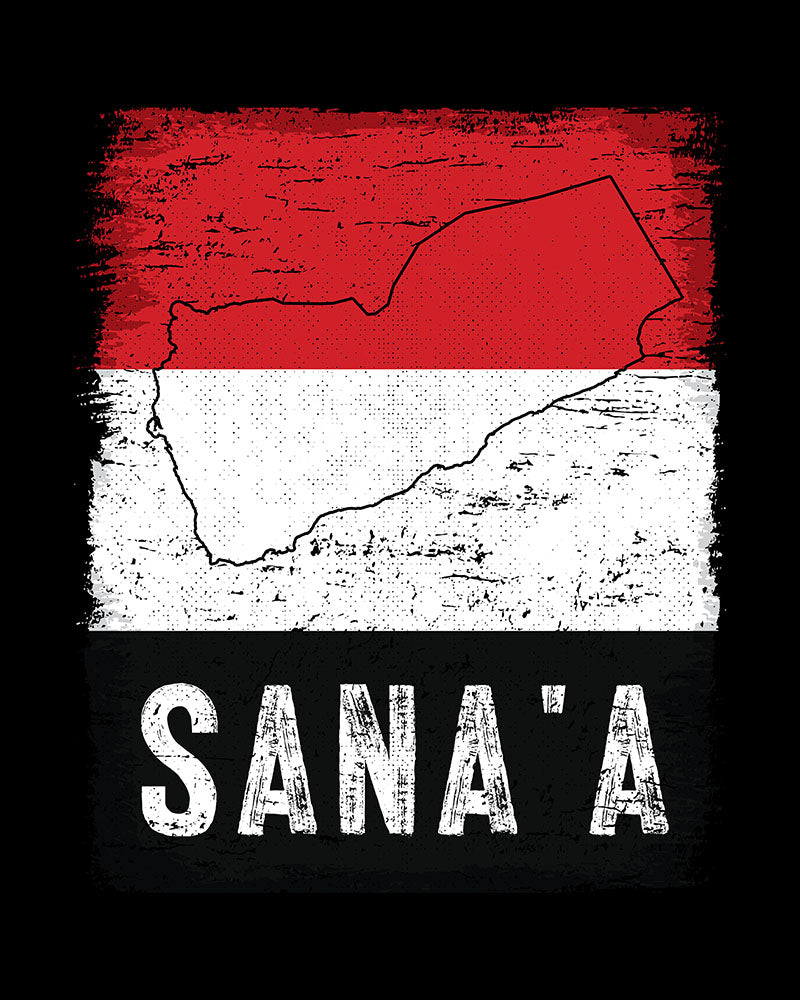 Drapeau et ville du Yémen - Sanaa T-shirt unisexe