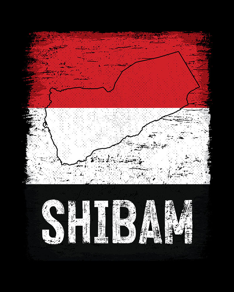 Drapeau et ville du Yémen - Shibam T-shirt unisexe