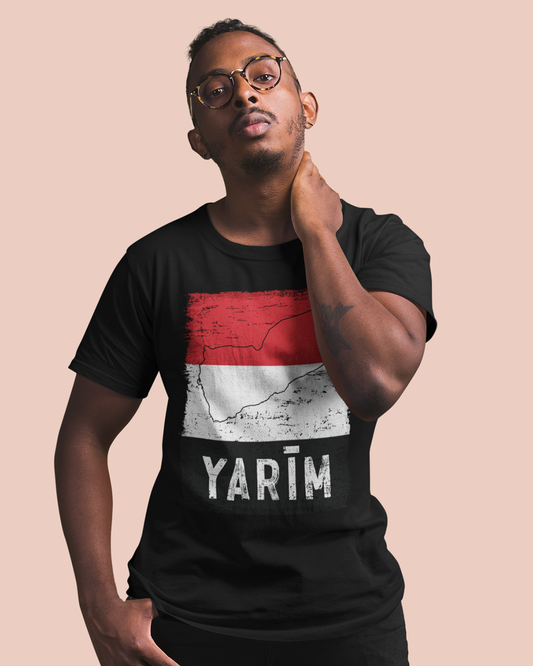 Drapeau et ville du Yémen - Yarīm T-shirt unisexe