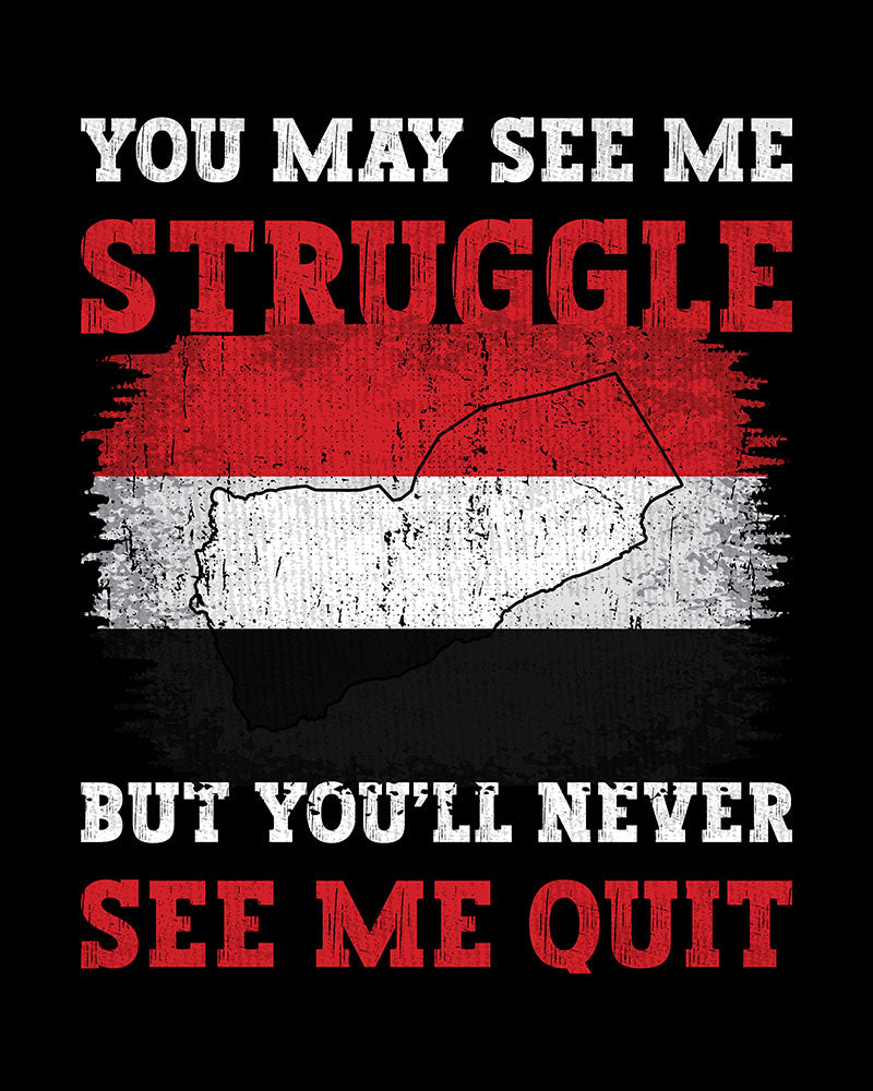 Perseverance Quote with Yemeni Flag - Unisex T-shirt