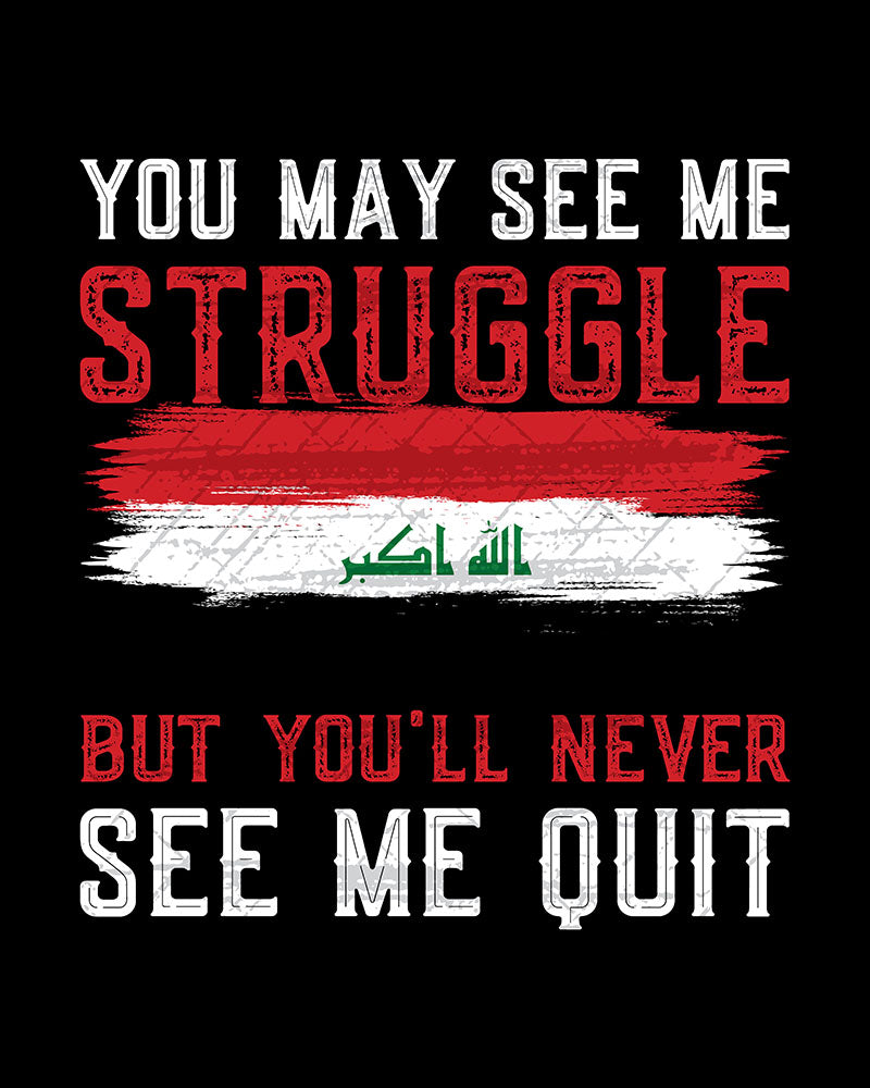 Perseverance Quote with Flag of Iraq Eco Tote Bag