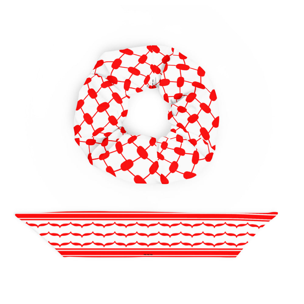 Red Kufiyah Recycled Scrunchie