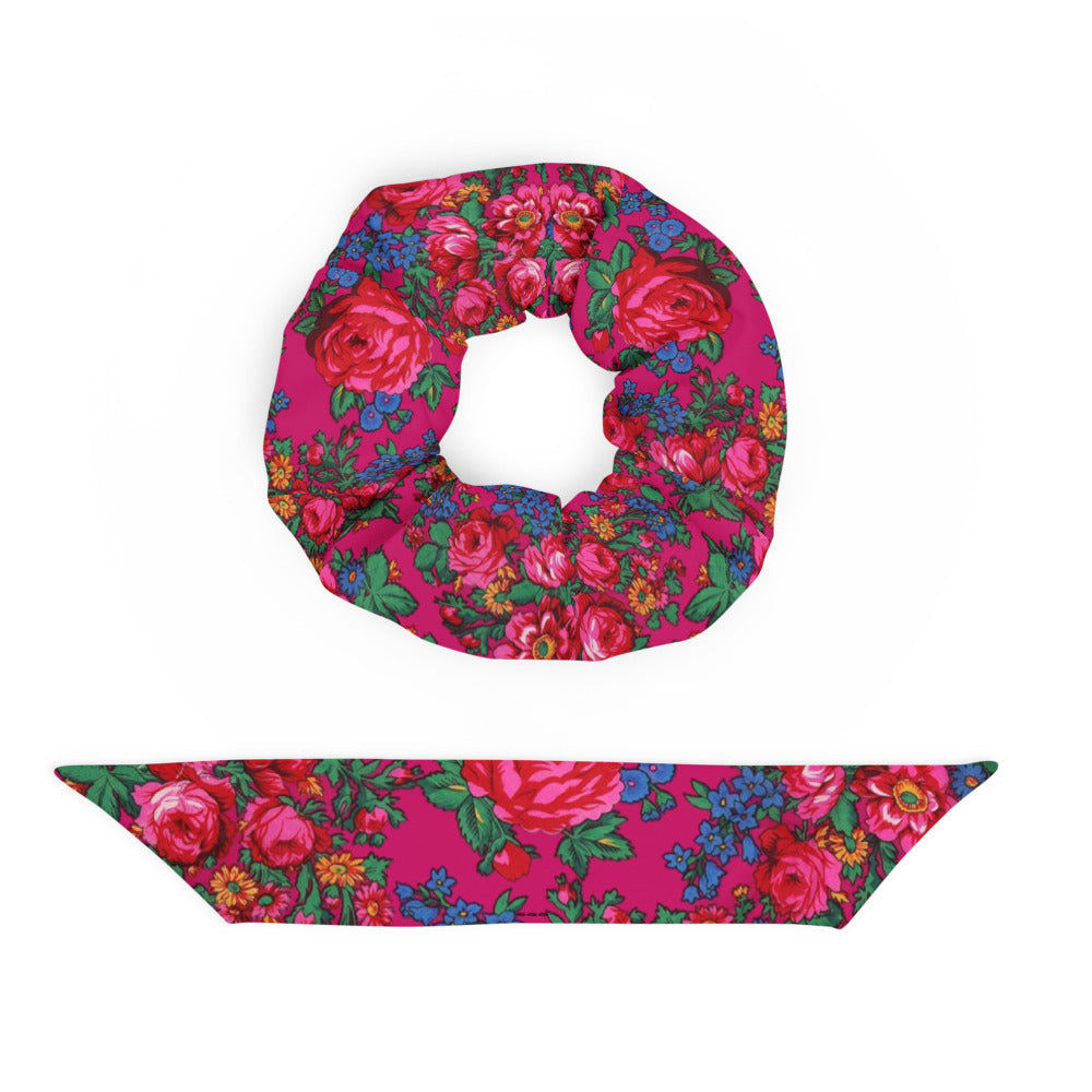 Tunisian Rose Recycled Scrunchie - Fuchsia