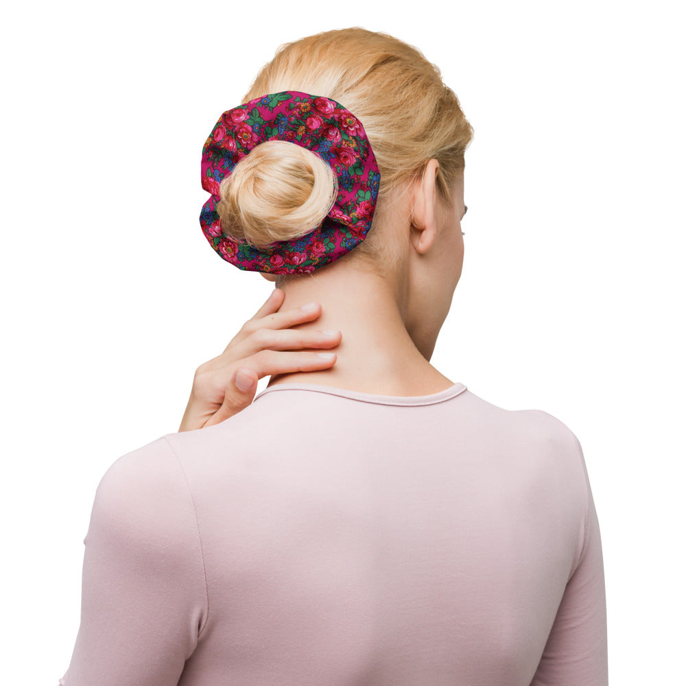 Tunisian Rose Recycled Scrunchie - Fuchsia