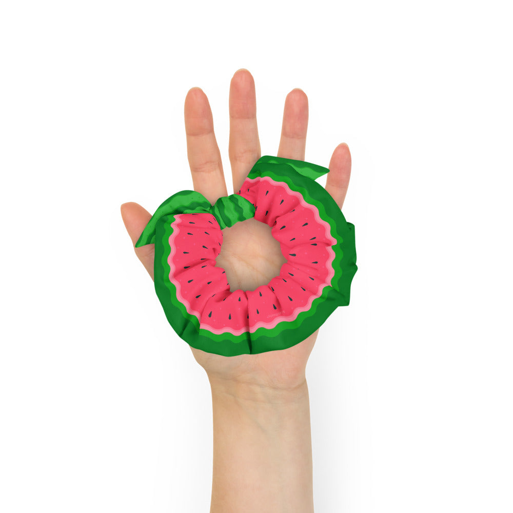 Palestine Watermelon Recycled Scrunchie
