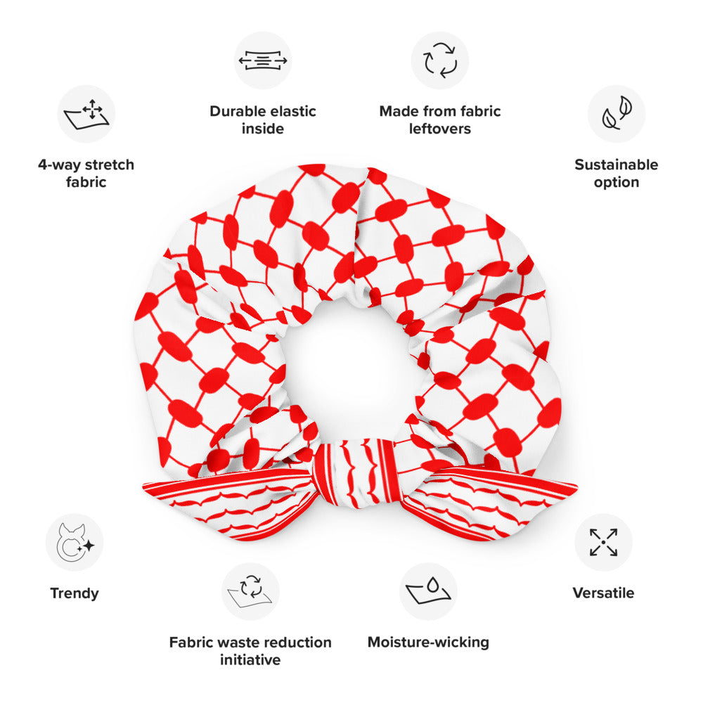 Red Kufiyah Recycled Scrunchie