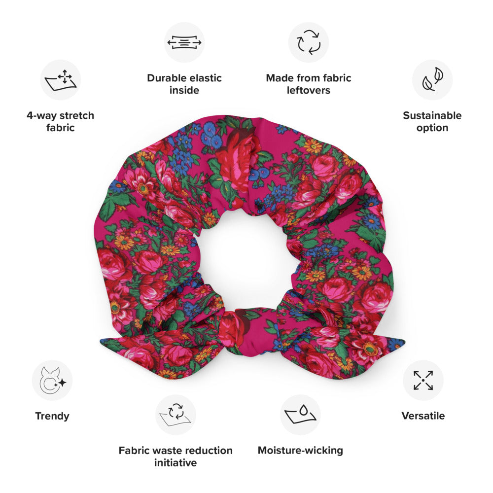 Tunisian Rose Recycled Scrunchie - Fuchsia
