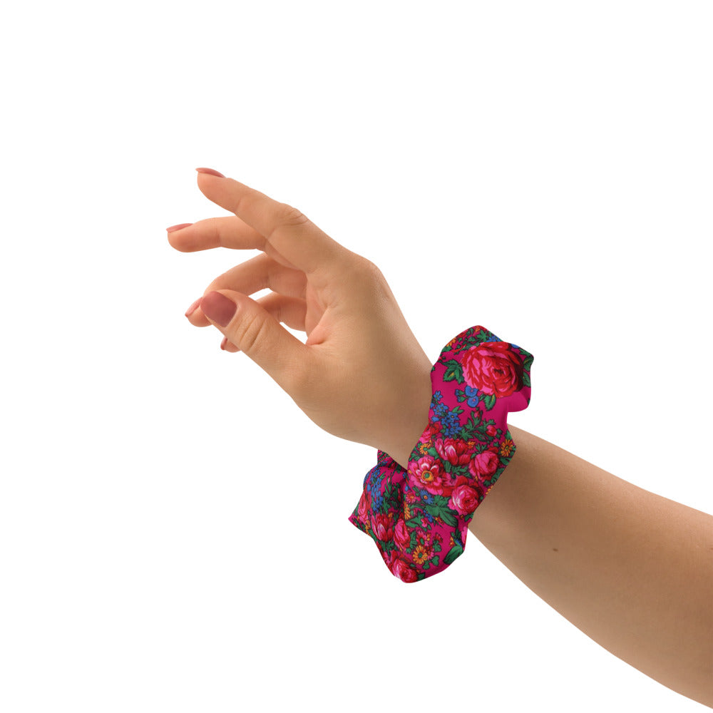 Tunisian Rose Recycled Scrunchie - Fuchsia
