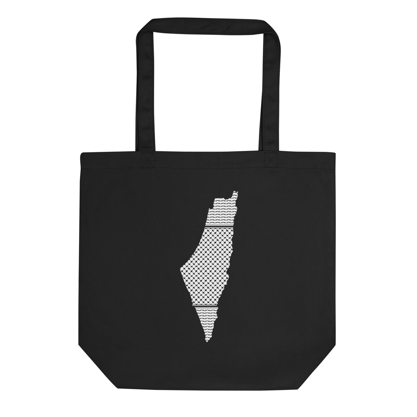 Palestine Map with Kufiya Pattern Eco Tote Bag