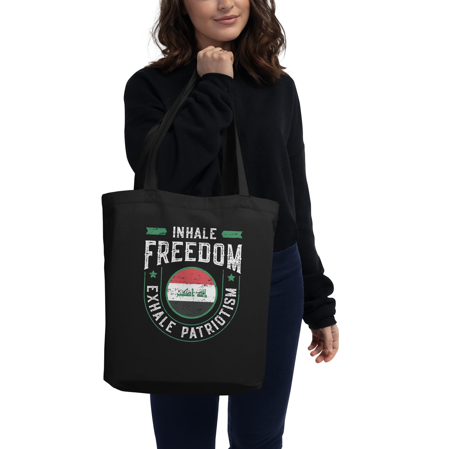 Inhale Freedom Exhale Patriotism - Iraq Eco Tote Bag
