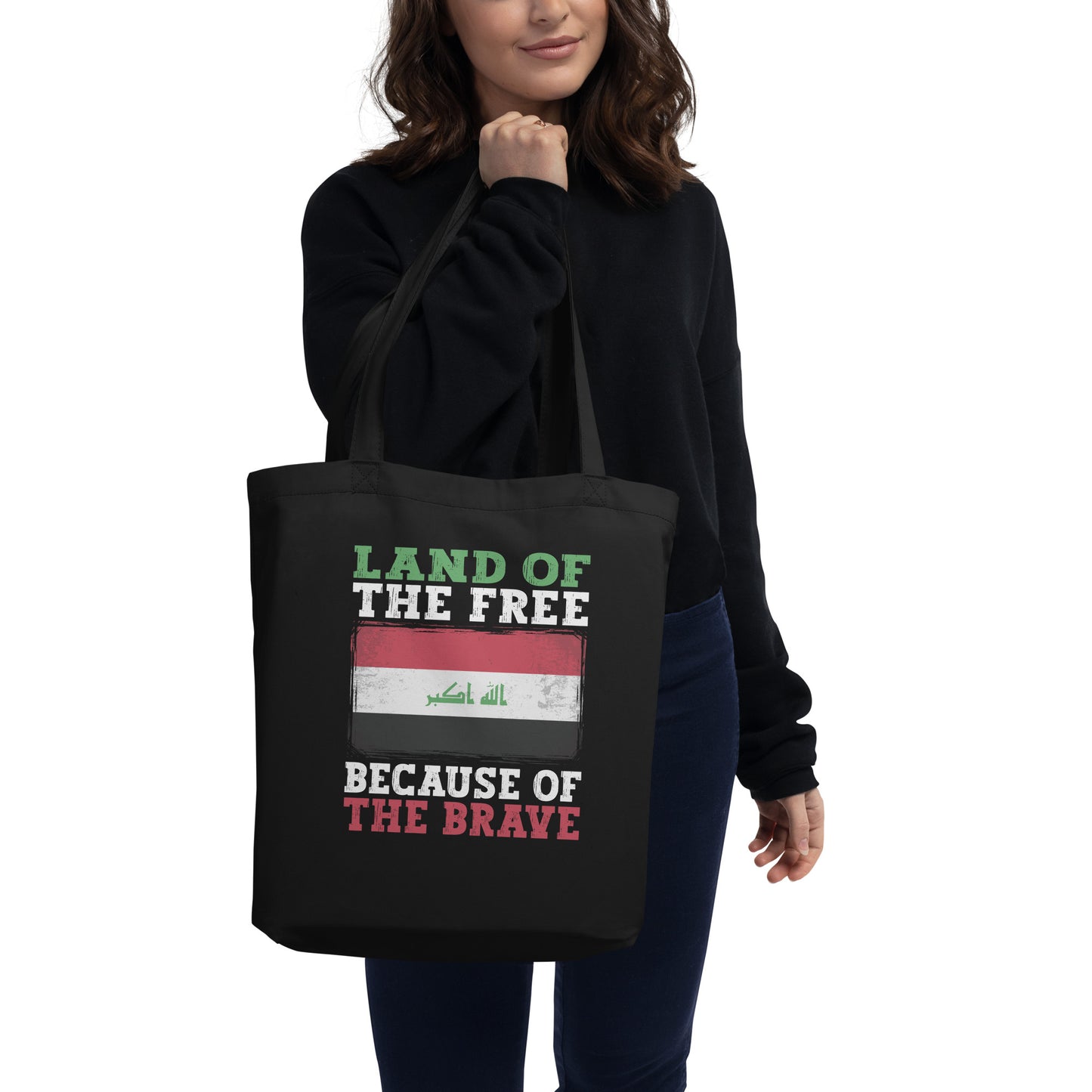 Land of the Free Because of the Brave - Iraq Eco Tote Bag