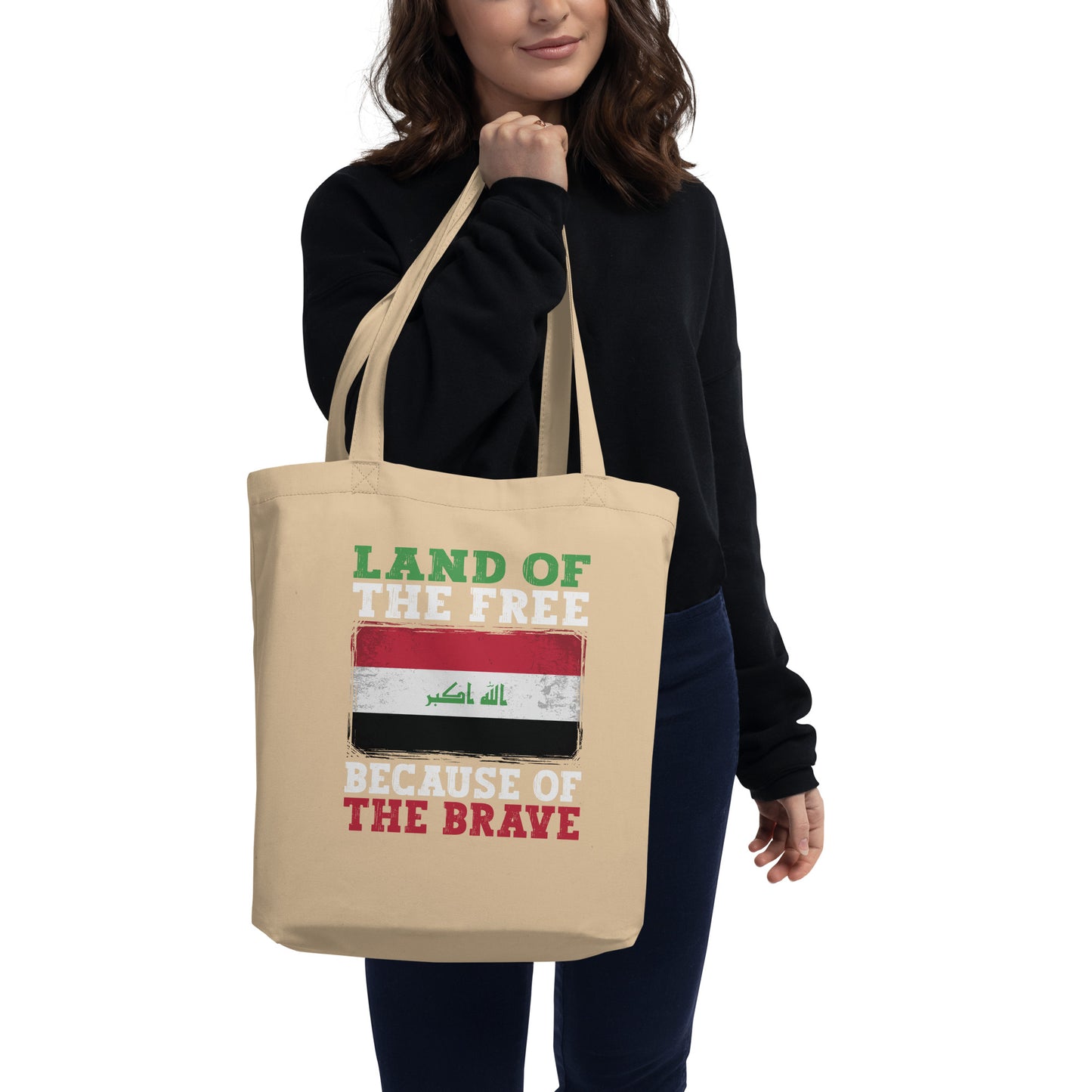 Land of the Free Because of the Brave - Iraq Eco Tote Bag