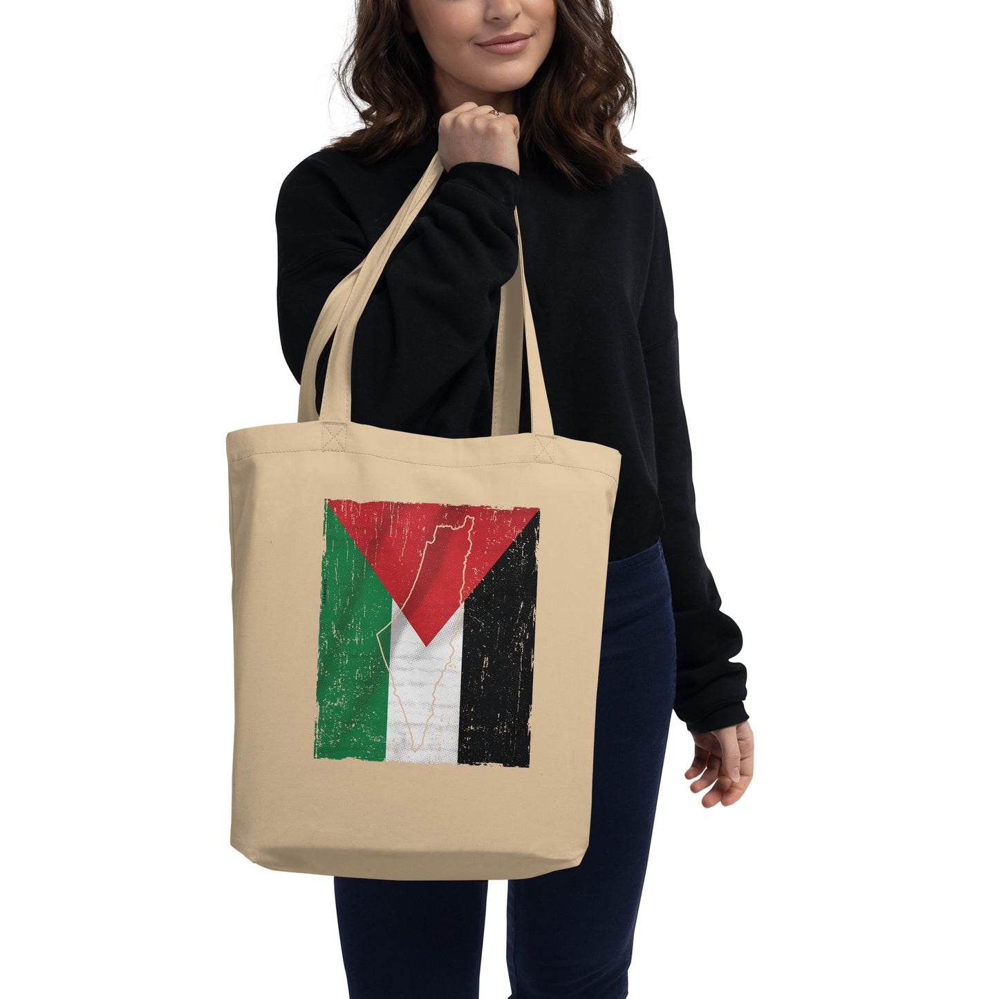 Palestine - Flag & Map Eco Tote Bag