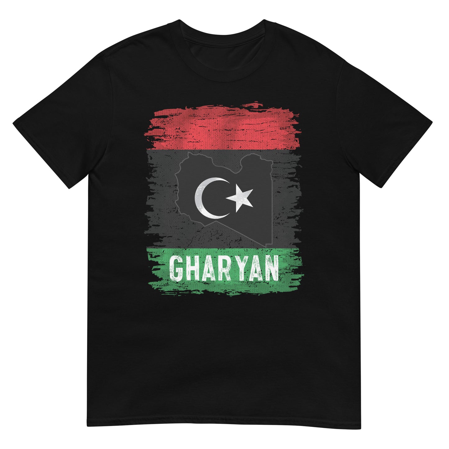 Libyan Flag, Map & City - Gharyan Unisex T-shirt