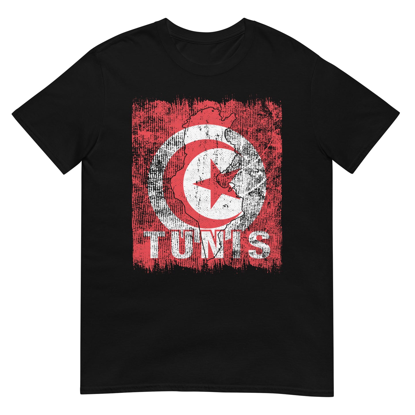 Drapeau et ville de la Tunisie - T-shirt unisexe de Tunis