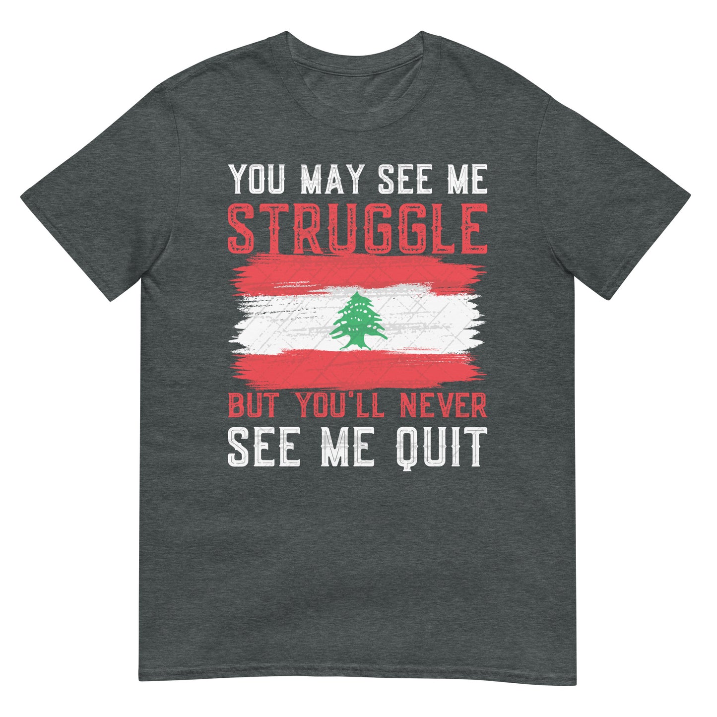 Citation de persévérance avec le drapeau du Liban V2 T-shirt unisexe