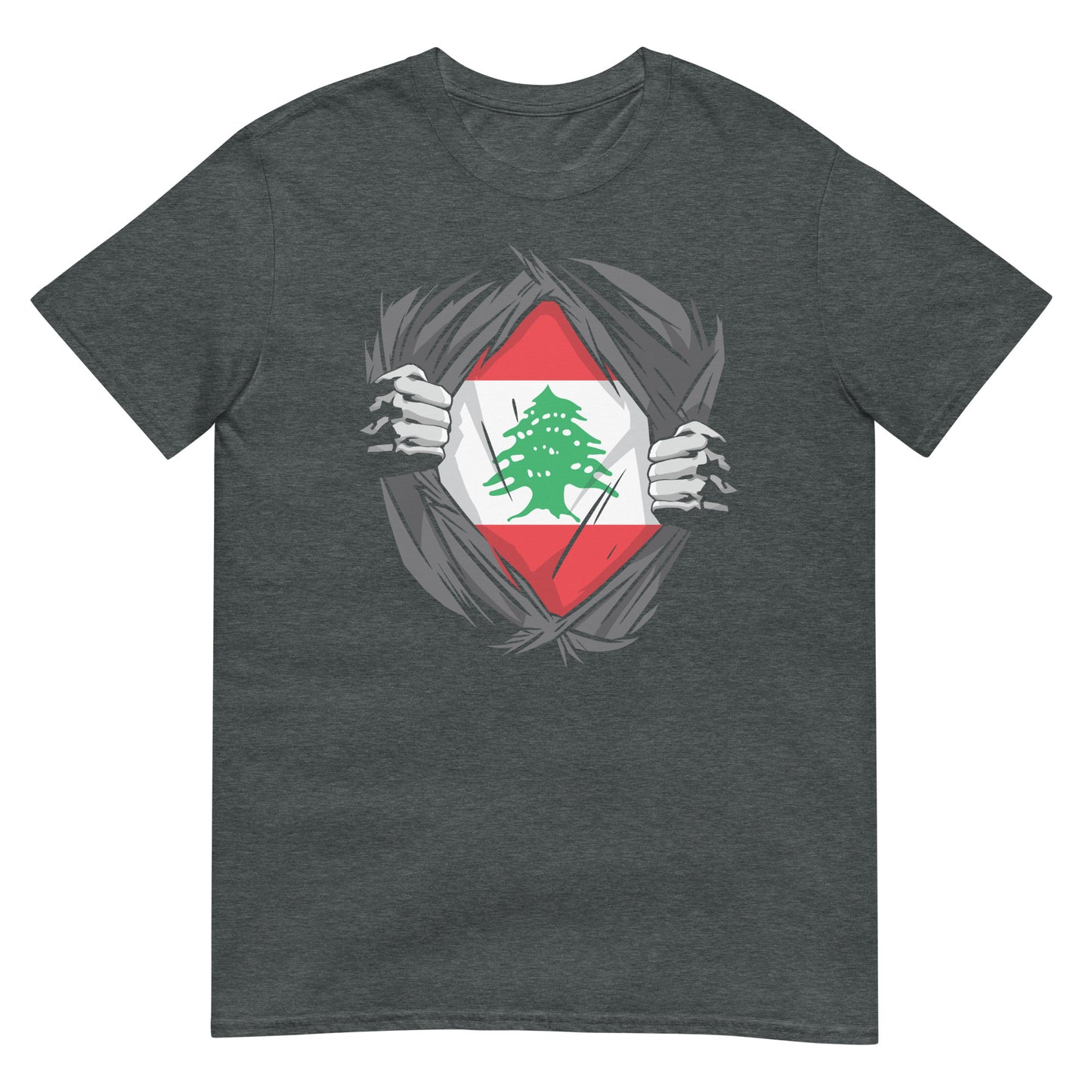 Déchirer la chemise et révéler le drapeau du Liban T-shirt unisexe