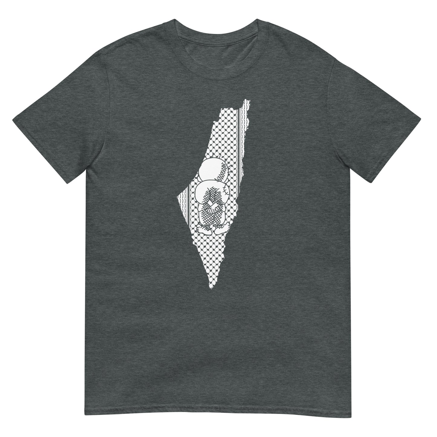 Palestine Map with Handala and Kufiya Unisex T-shirt