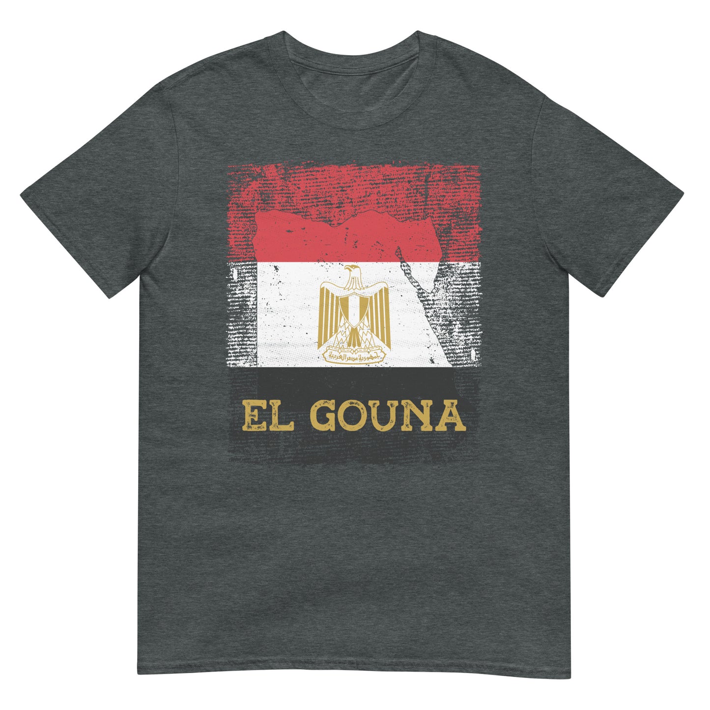 T-shirt unisexe avec drapeau, carte et ville de l'Égypte - El Gouna