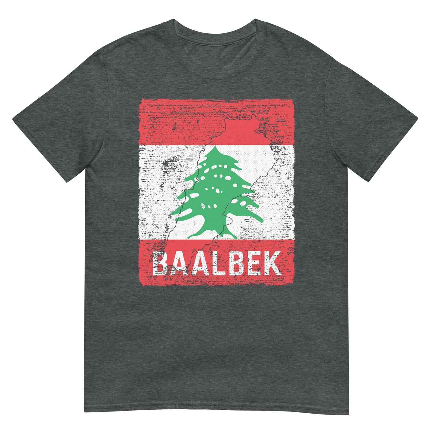 Libanon Flagge, Karte & Stadt - Baalbek Unisex T-Shirt