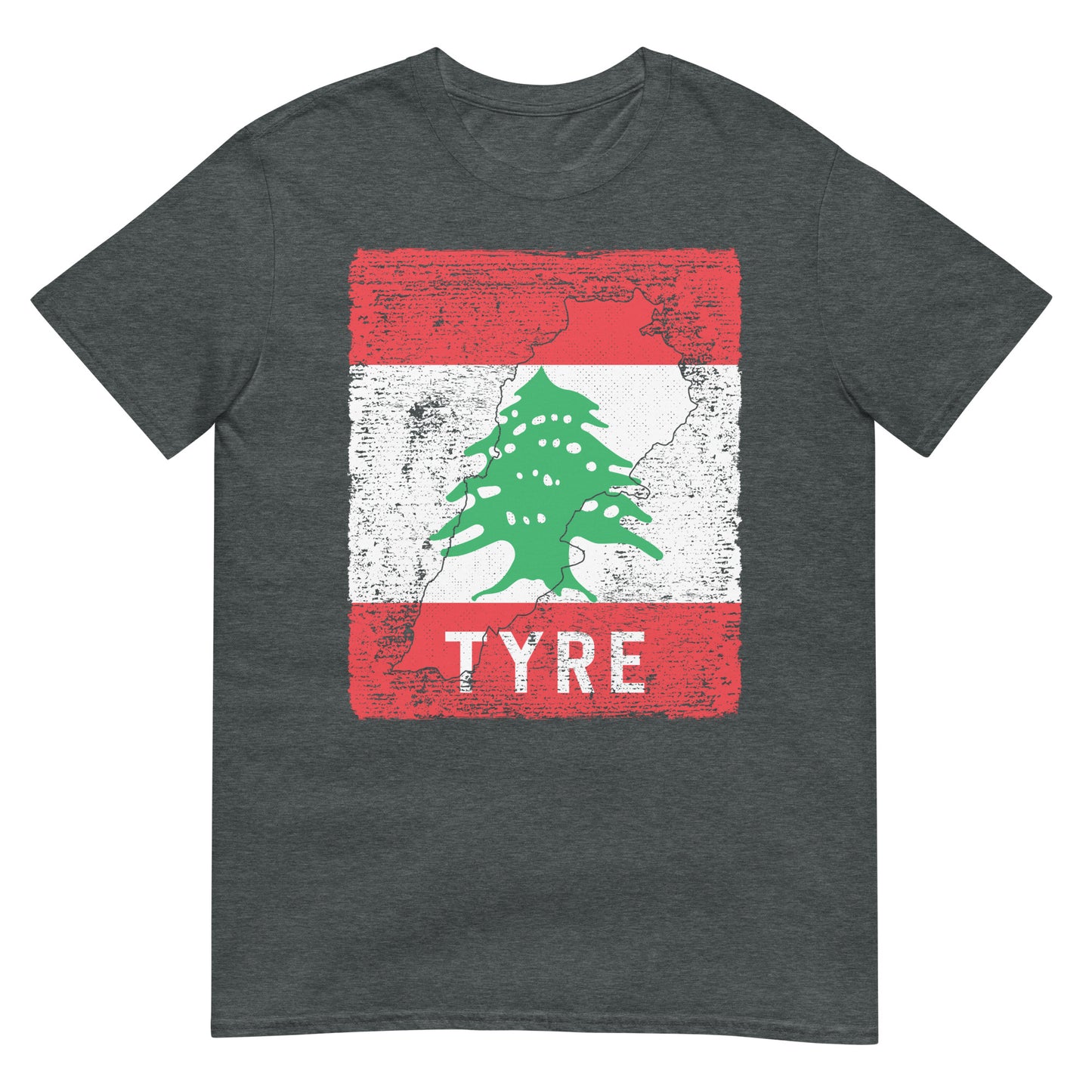 Libanon Flagge, Karte & Stadt - Reifen Unisex T-shirt