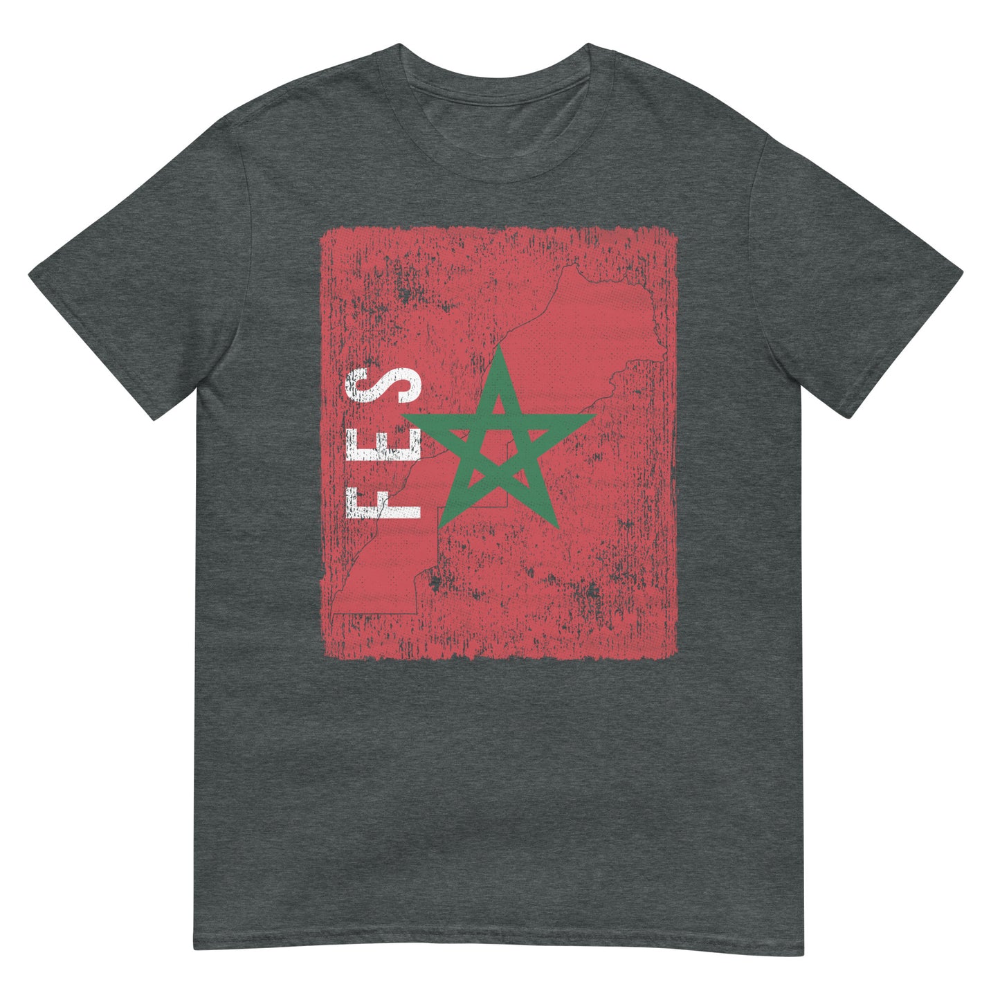 Morocco Flag, Map & City - Fes Unisex T-shirt