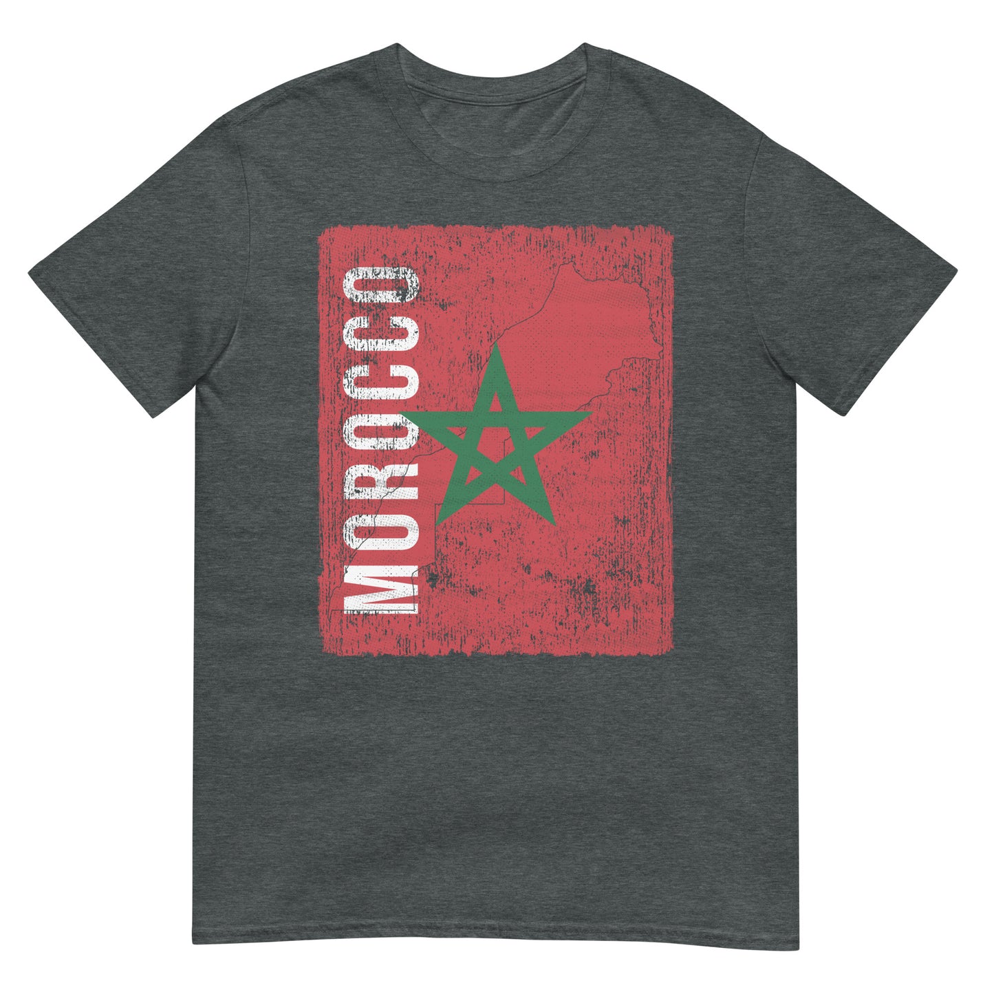 T-shirt unisexe avec drapeau et carte du Maroc