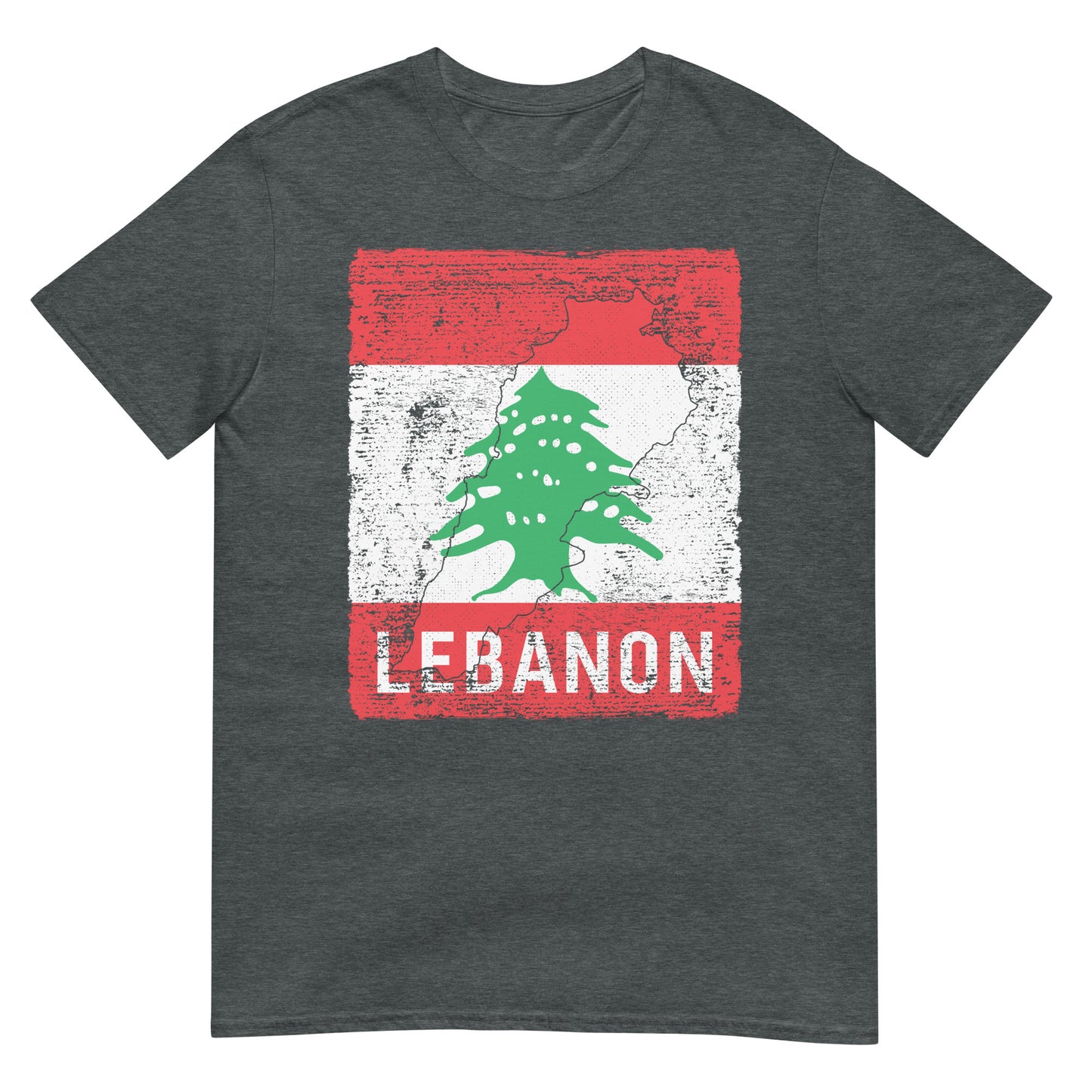 T-shirt unisexe avec drapeau et carte du Liban