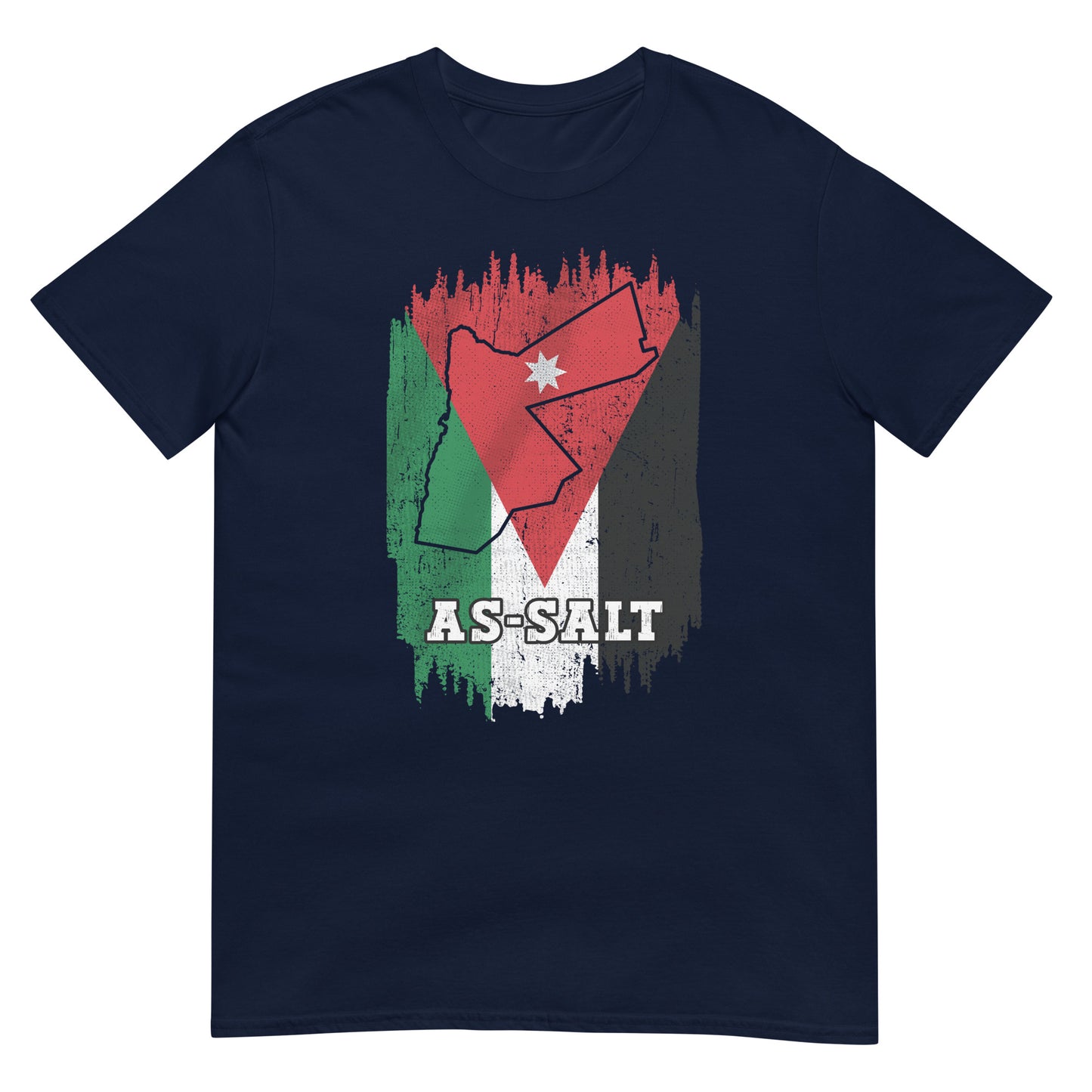 Jordanien-Flagge, Karte und Stadt – As-Salt Unisex T-Shirt