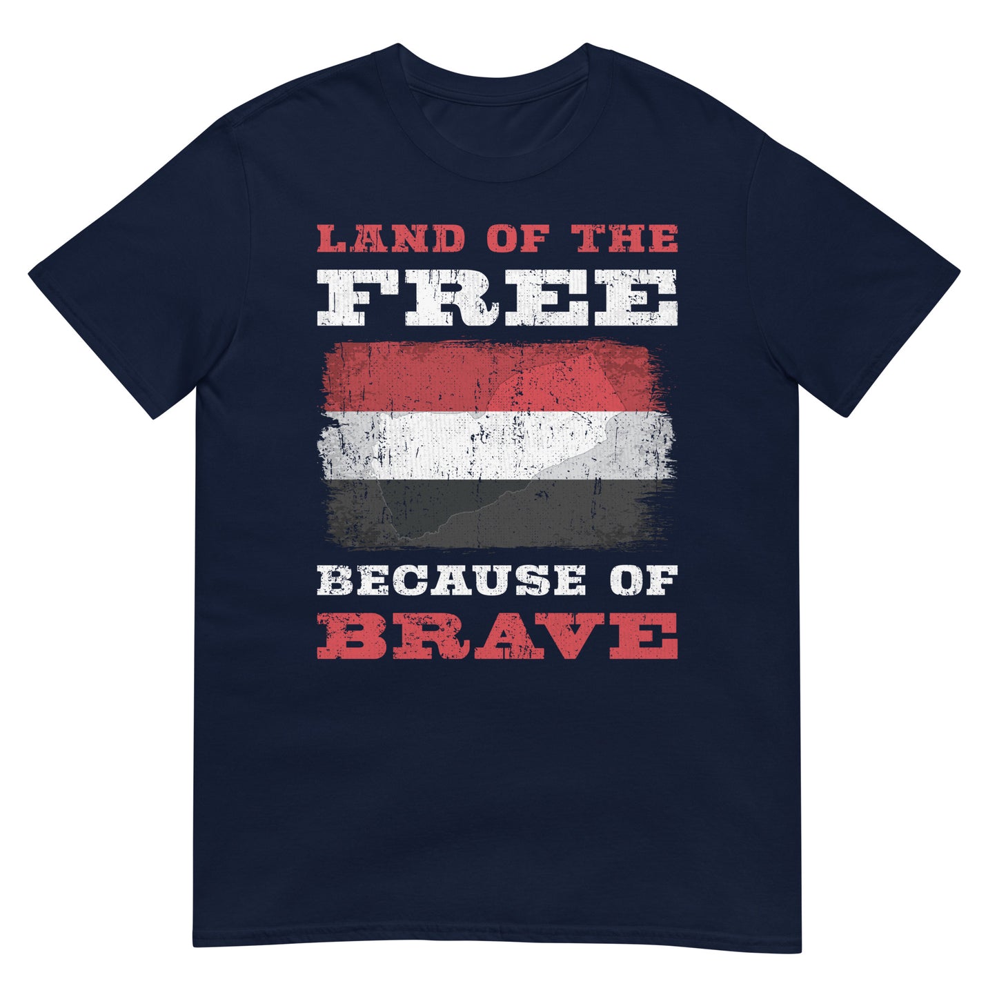 Terre des libres grâce aux courageux - T-shirt unisexe du Yémen