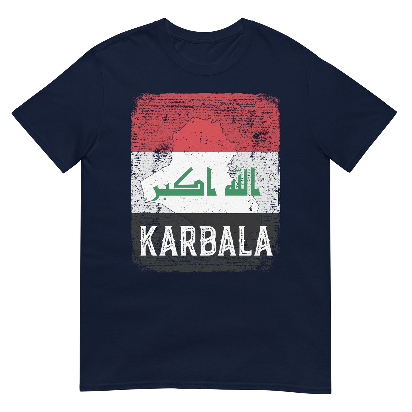 T-shirt unisexe avec drapeau, carte et ville de l'Irak - Karbala