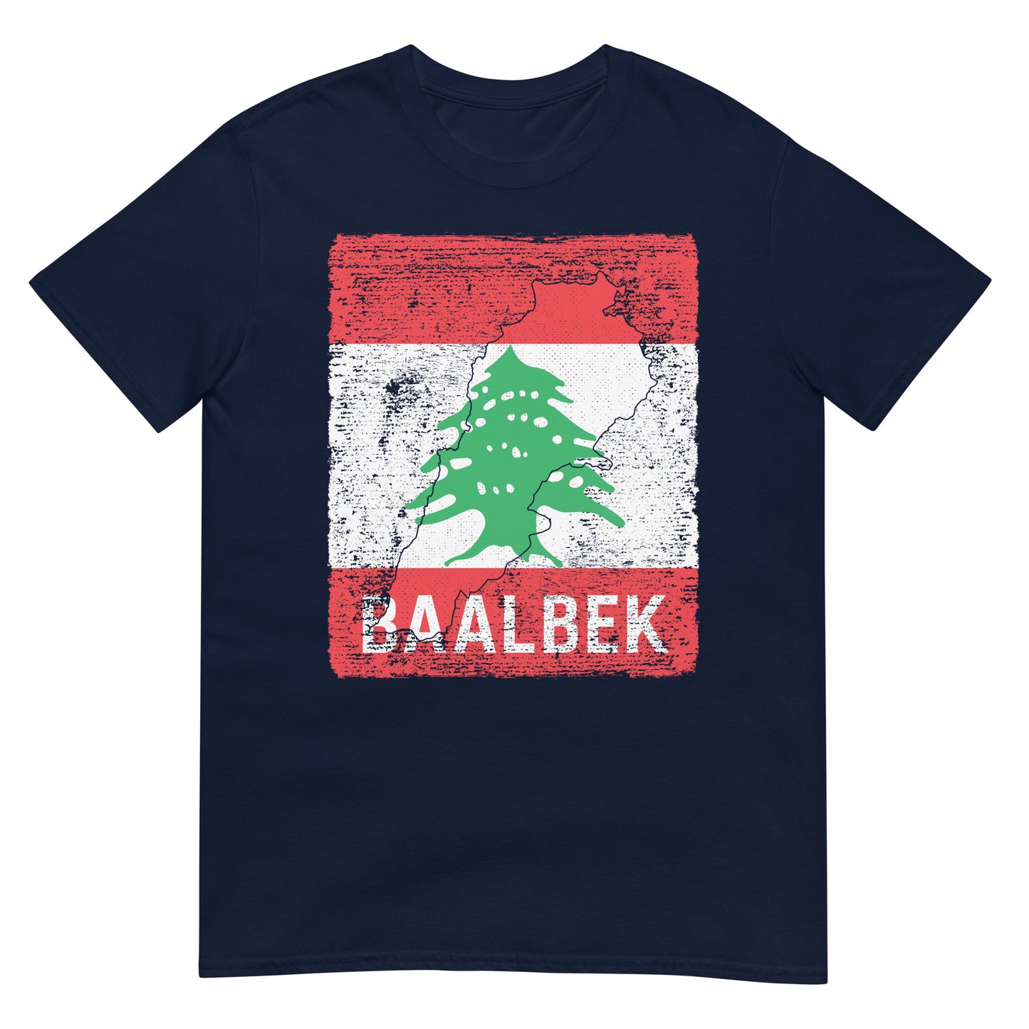 Libanon Flagge, Karte & Stadt - Baalbek Unisex T-Shirt