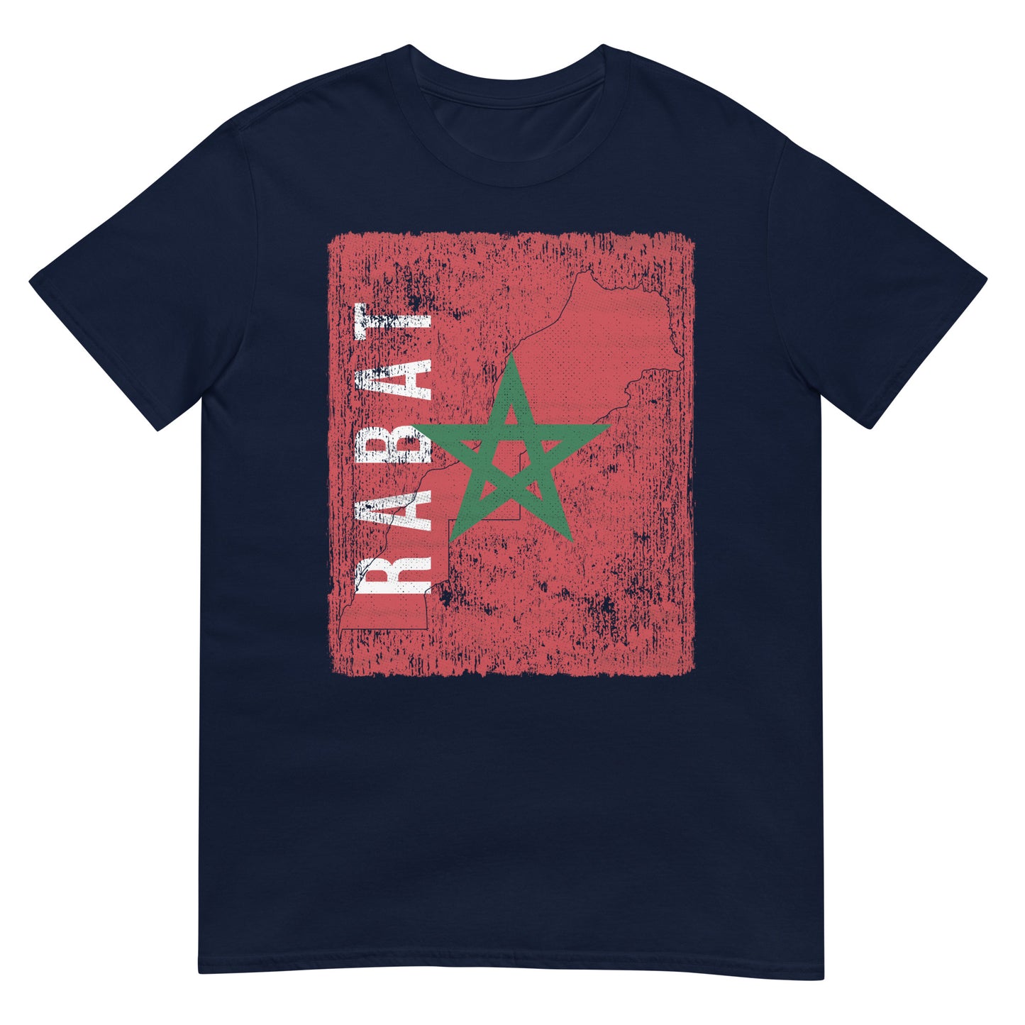 Marokko Flagge, Karte & Stadt - Rabat Unisex T-Shirt