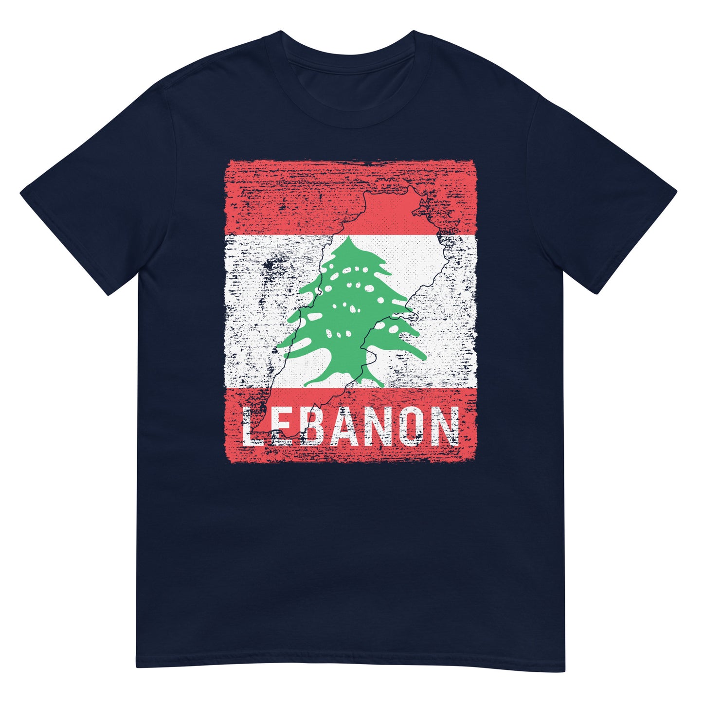 T-shirt unisexe avec drapeau et carte du Liban