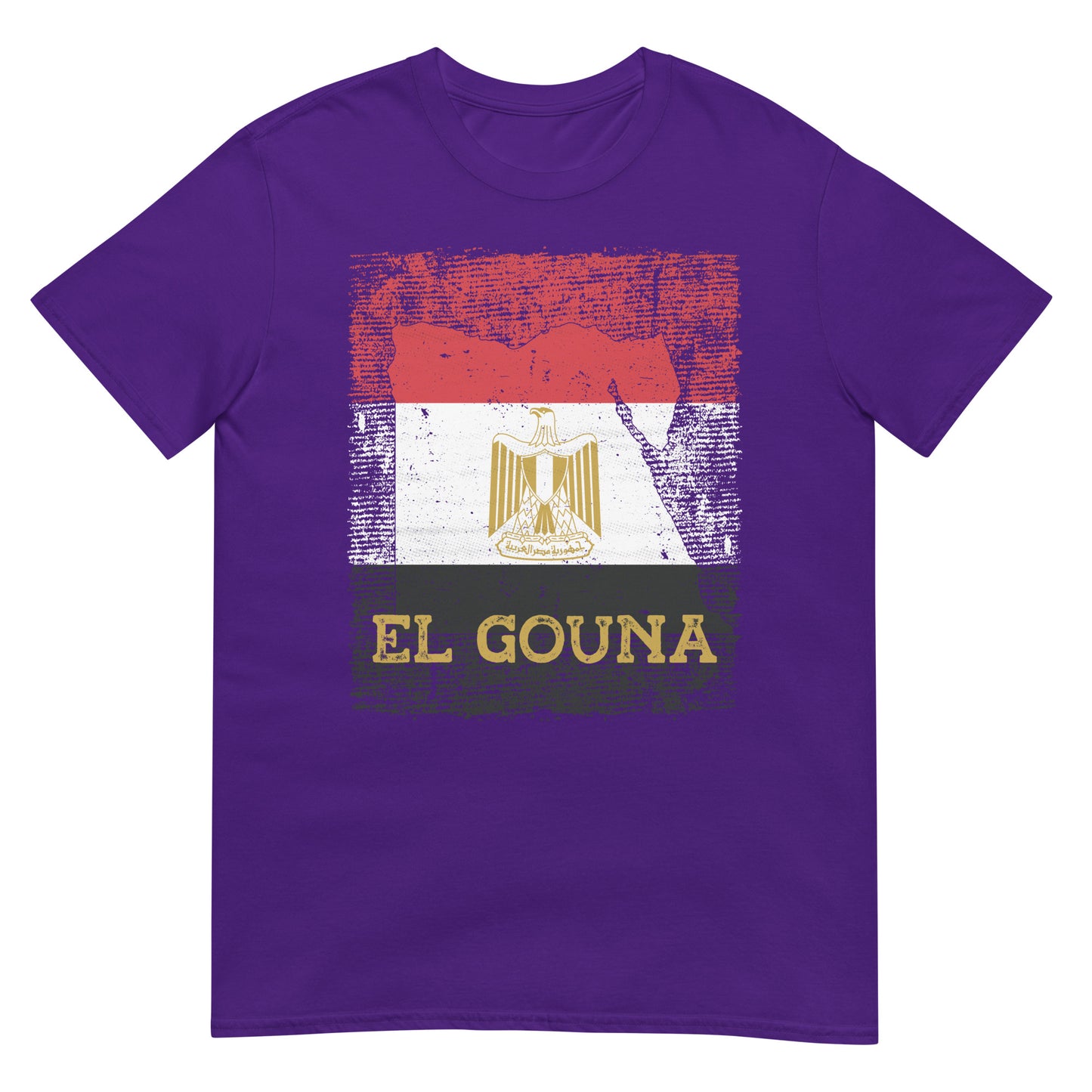 T-shirt unisexe avec drapeau, carte et ville de l'Égypte - El Gouna