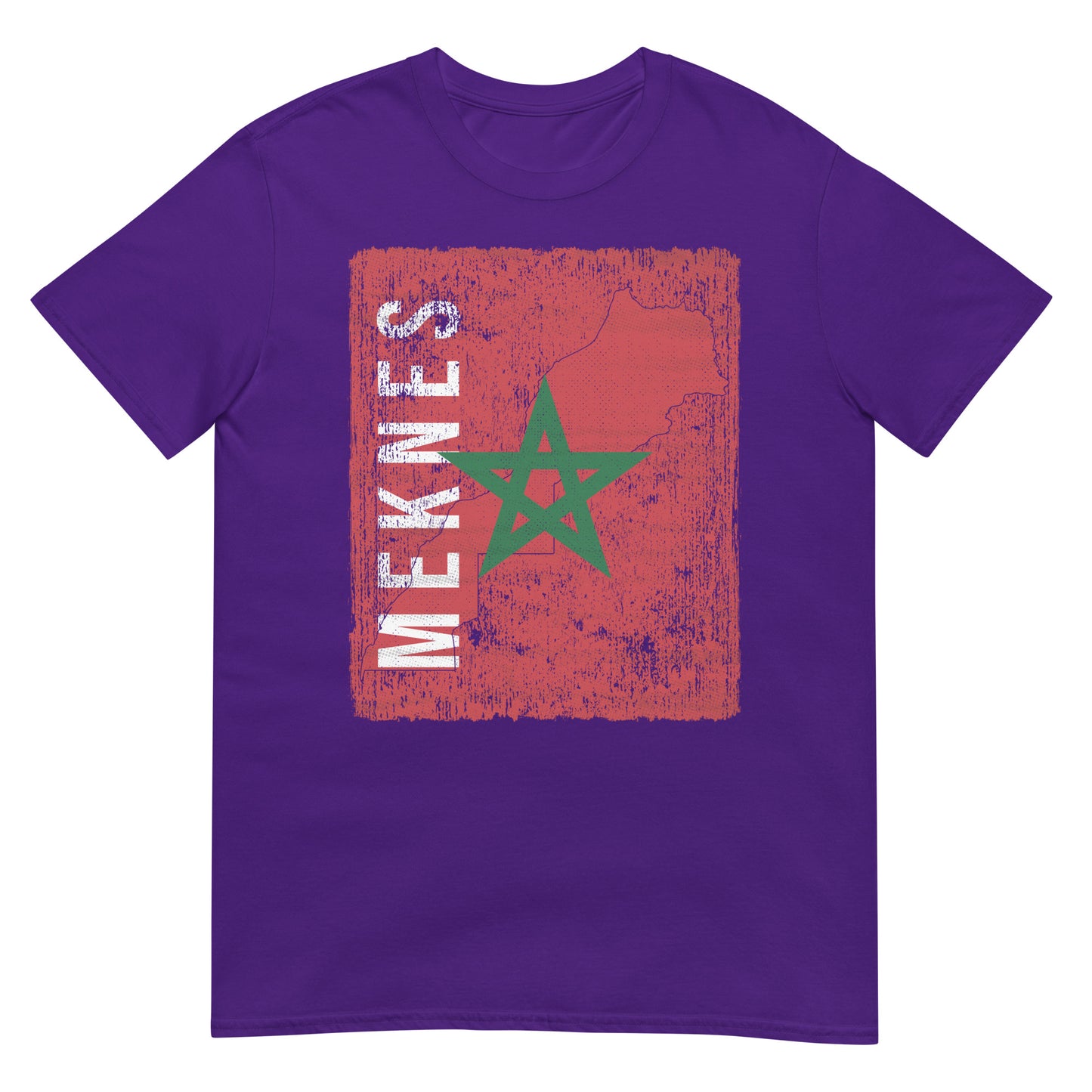 Marokko Flagge, Karte & Stadt - Meknes Unisex T-Shirt