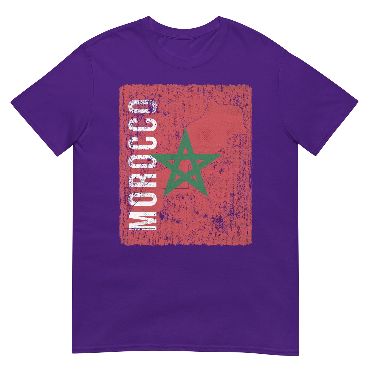 T-shirt unisexe avec drapeau et carte du Maroc