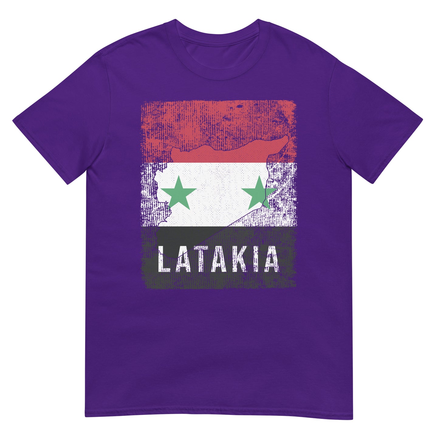 Syrien Flagge, Karte & Stadt - Latakia Unisex T-Shirt