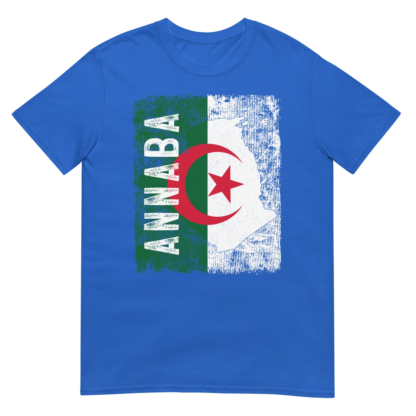 T-shirt unisexe avec drapeau, carte et ville de l'Algérie - Annaba