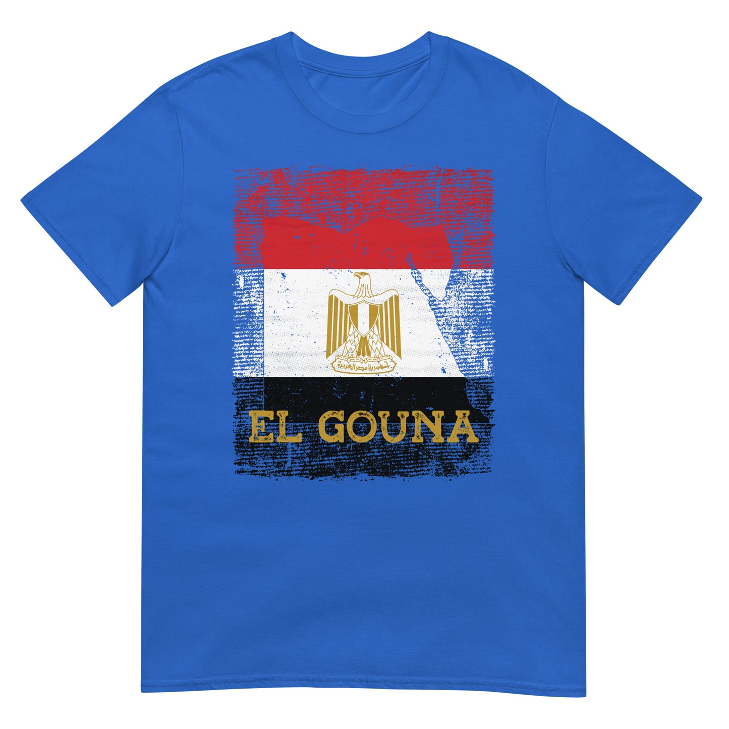 T-shirt unisexe avec drapeau, carte et ville de l'Égypte - El Gouna