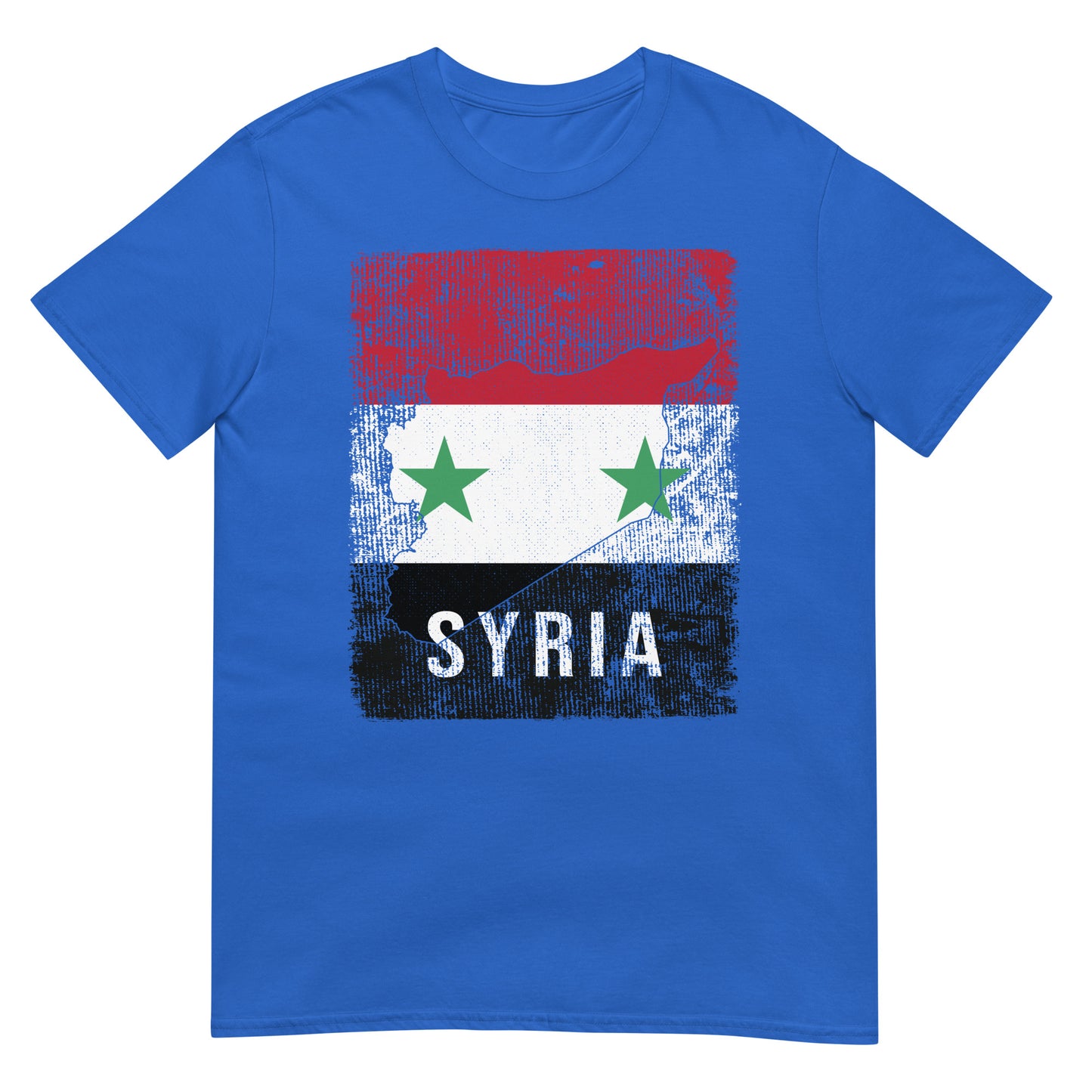 T-shirt unisexe avec drapeau et carte de la Syrie