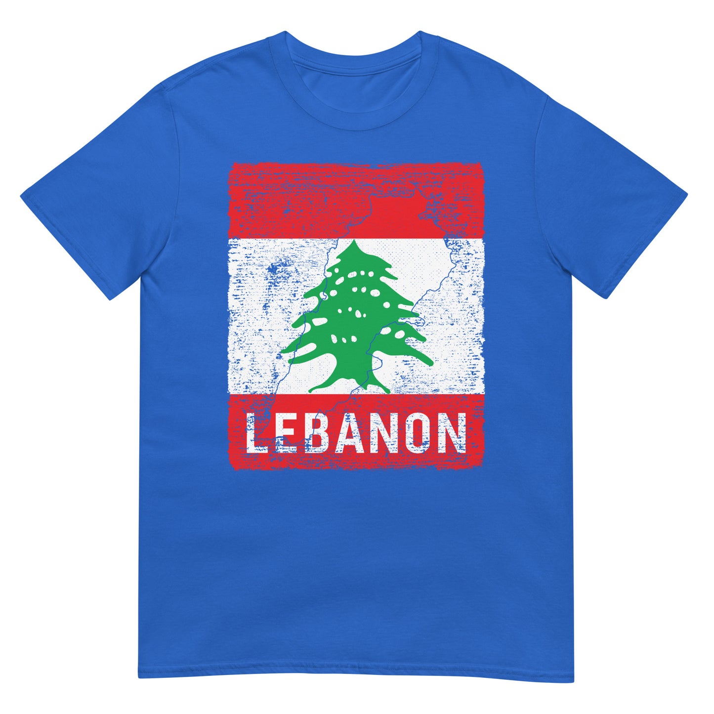 T-shirt unisexe avec drapeau et carte du Liban