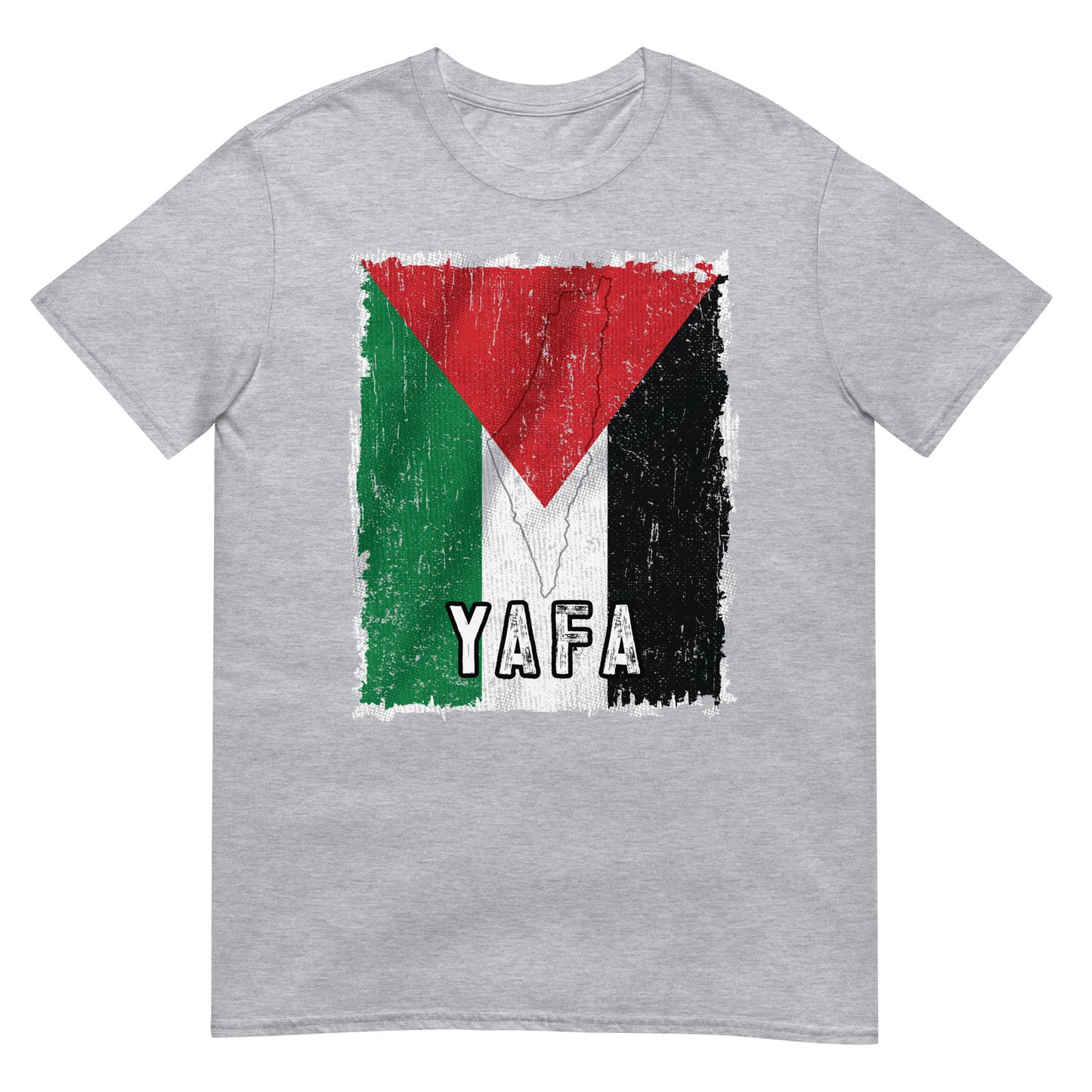 Palästina-Flagge und Stadt – Yafa Unisex T-Shirt