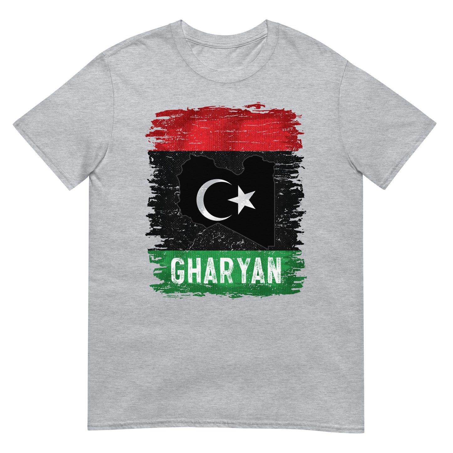 Libysche Flagge, Karte und Stadt – Gharyan Unisex T-Shirt