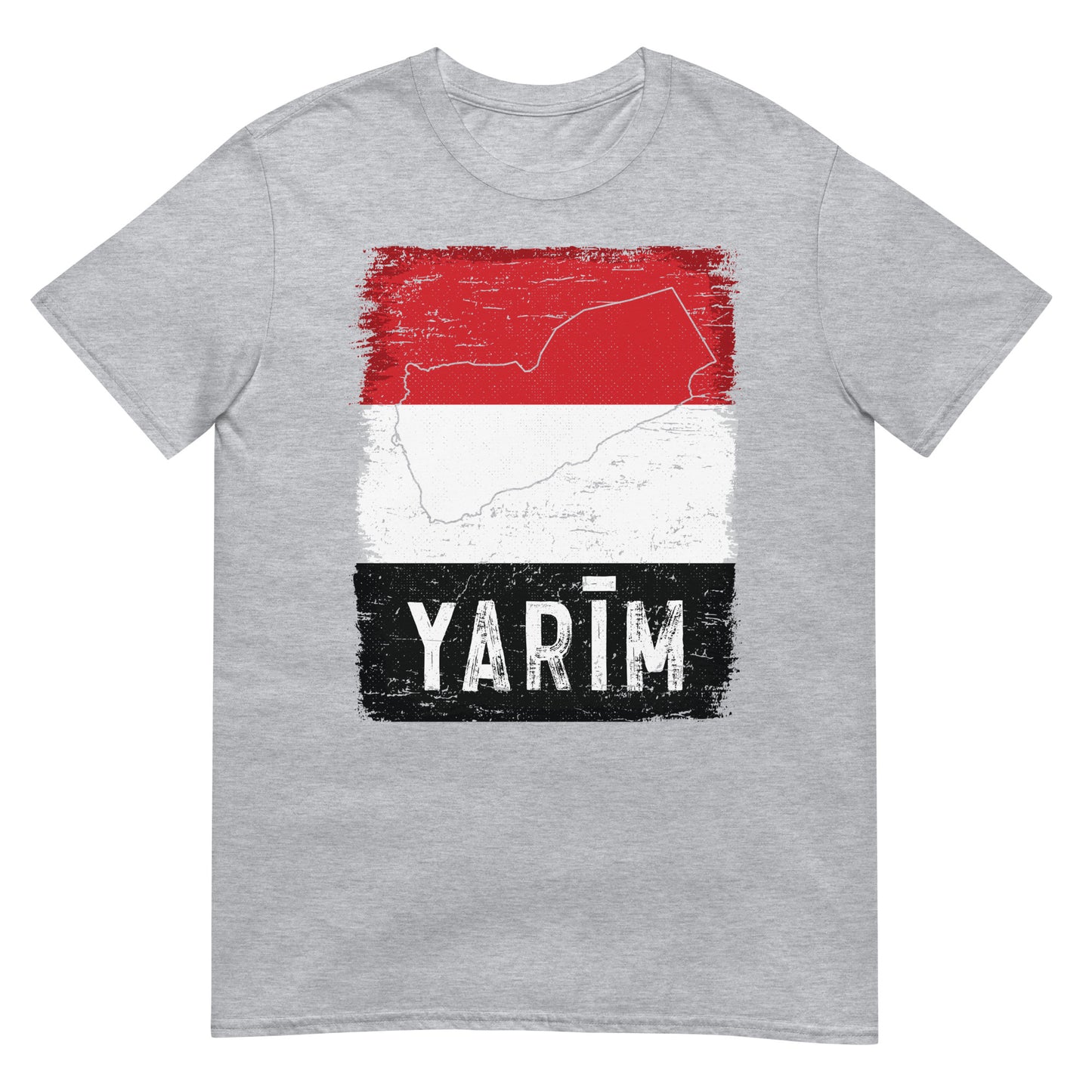 Jemen-Flagge und Stadt – Yarīm Unisex-T-Shirt