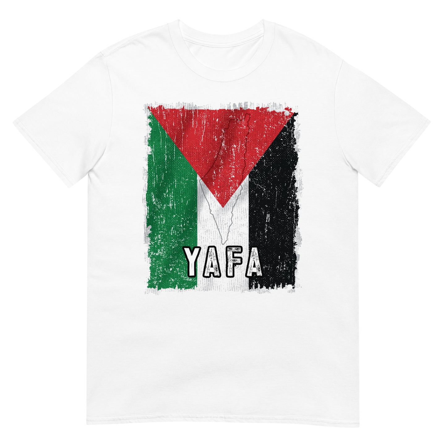 Palästina-Flagge und Stadt – Yafa Unisex T-Shirt