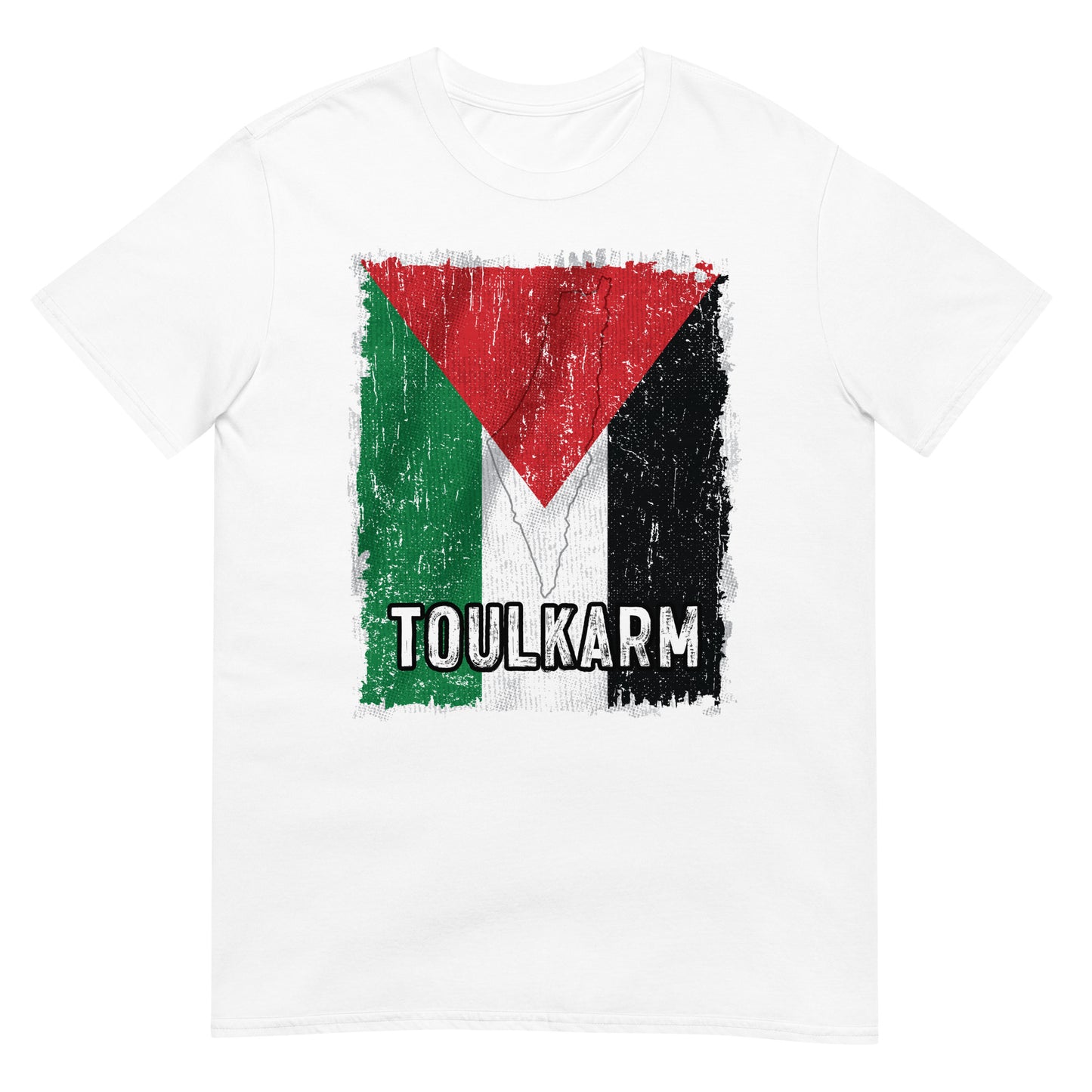 Palästina-Flagge und Stadt – Toulkarm Unisex T-Shirt